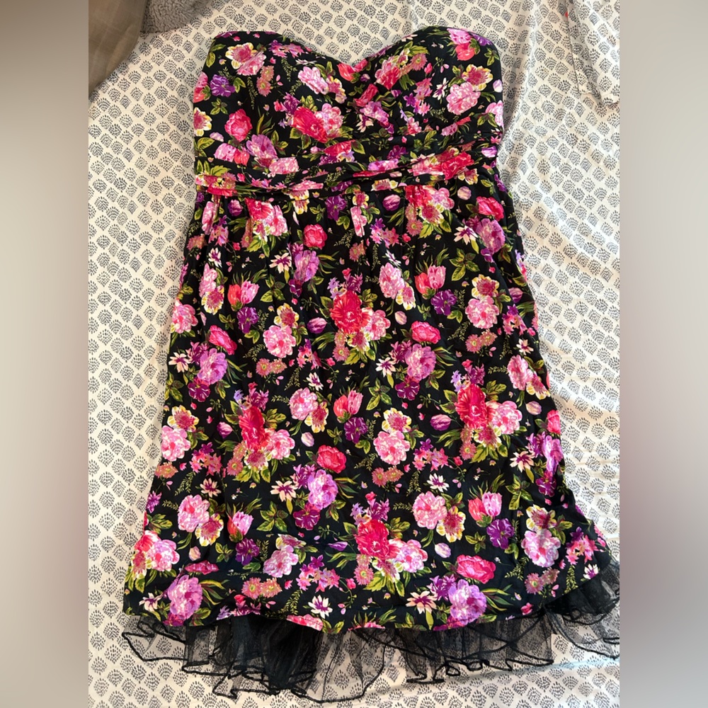 Torrid Strapless Dress with Bow and Bottom Flair